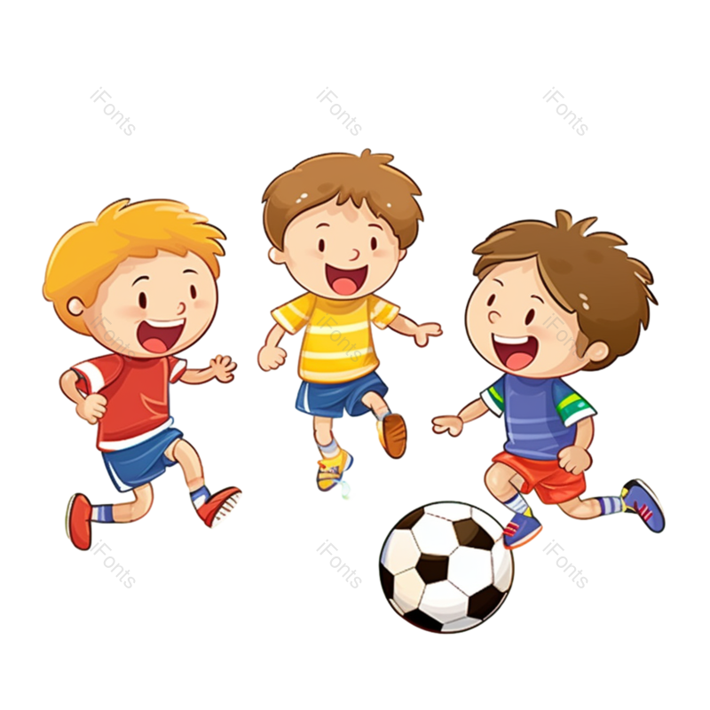 儿童节图片,儿童元素,足球比赛PNG,插画免抠素材